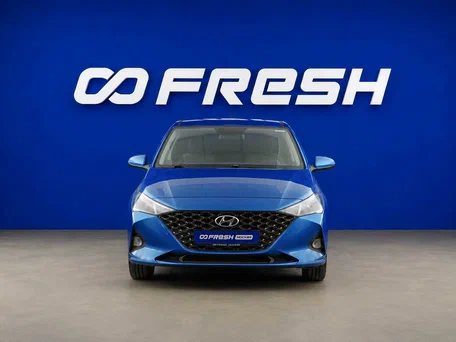 2021 Hyundai Solaris II Рестайлинг, синий, 1157077 рублей, вид 3