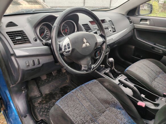 2008 Mitsubishi Lancer X, синий, 380000 рублей - вид 4