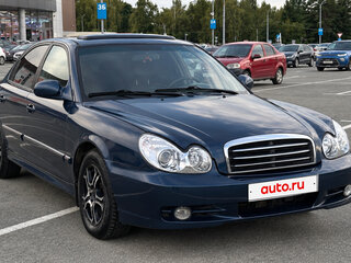 2002 Hyundai Sonata IV (EF) Рестайлинг, синий, 389000 рублей, вид 3