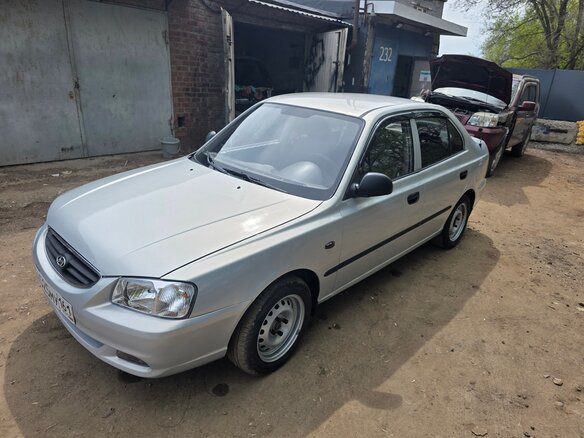2008 Hyundai Accent ТагАЗ II, серебристый, 440000 рублей