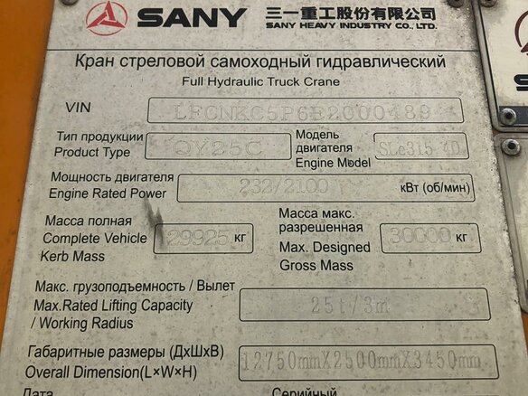 2014 Sany QY25C, золотистый - вид 12