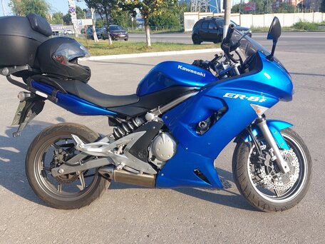 2007 Kawasaki ER-6F (Ninja 650R), синий, 350000 рублей, вид 2