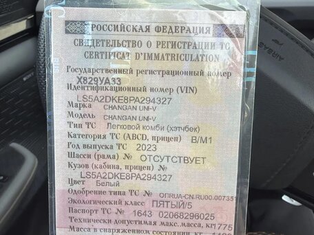 2023 Changan UNI-V I, белый, 1790000 рублей, вид 4