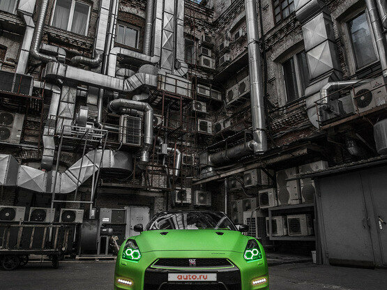 2012 Nissan GT-R I Рестайлинг 1, зелёный - вид 10
