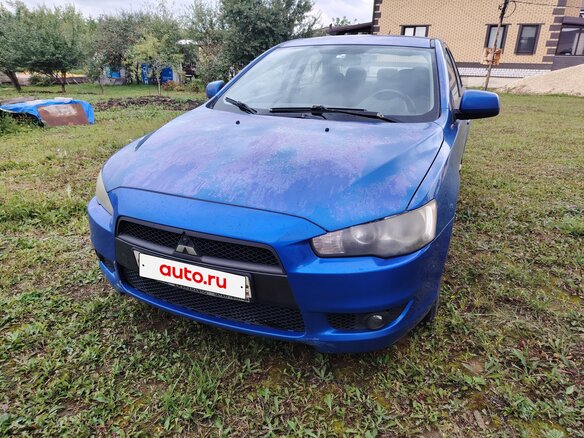 2008 Mitsubishi Lancer X, синий, 380000 рублей - вид 1