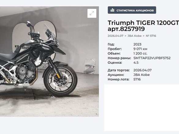 2023 Triumph Tiger 1200, чёрный, 1549000 рублей - вид 9