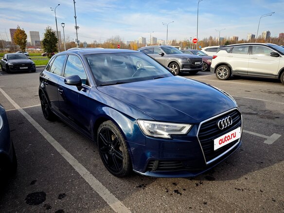 2016 Audi A3 III (8V) Рестайлинг, синий, 1520000 рублей - вид 3