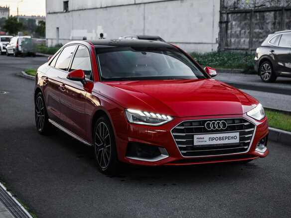 2020 Audi A4 35 TFSI V (B9) Рестайлинг, красный - вид 4