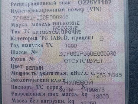 1998 Iveco Magelys, белый, 800000 рублей, вид 5