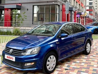 2018 Volkswagen Polo V Рестайлинг, синий, 858000 рублей, вид 2