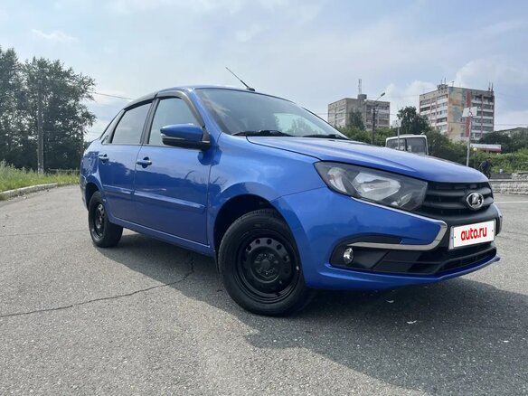 2021 Lada (ВАЗ) Granta I Рестайлинг, синий, 645000 рублей - вид 3