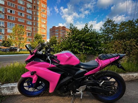 2015 Yamaha YZF-R3, розовый, 380000 рублей, вид 2