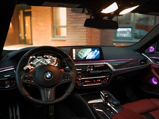 2020 BMW 5 серии M550i xDrive VII (G30/G31/G38) Рестайлинг, зелёный, 7400000 рублей, вид 5