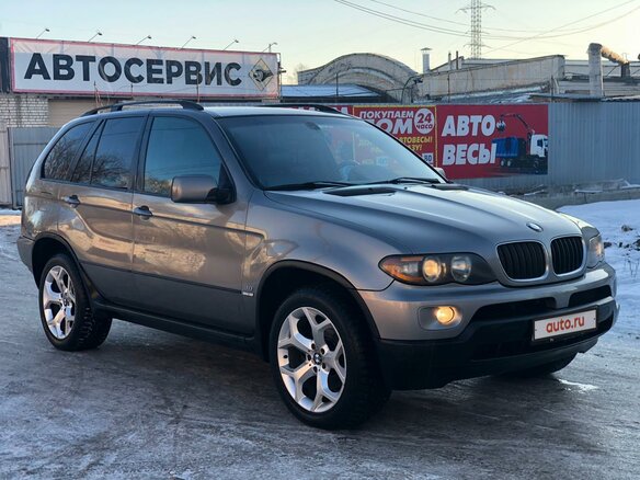 2005 BMW X5 3.0i I (E53) Рестайлинг, серый - вид 2