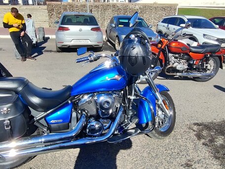 2009 Kawasaki VN900 Vulcan, синий, 750000 рублей, вид 3