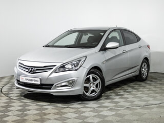 2016 Hyundai Solaris I Рестайлинг, серебристый, 899700 рублей, вид 1