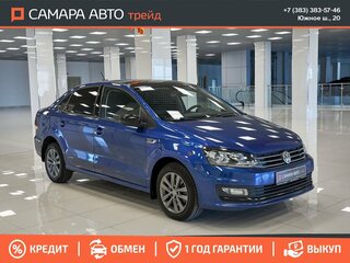 2019 Volkswagen Polo V Рестайлинг, синий, 1395000 рублей, вид 4