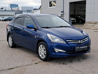 2015 Hyundai Solaris I Рестайлинг, синий, 530000 рублей, вид 3