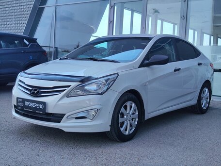 2014 Hyundai Solaris I Рестайлинг, бежевый, 580000 рублей, вид 1