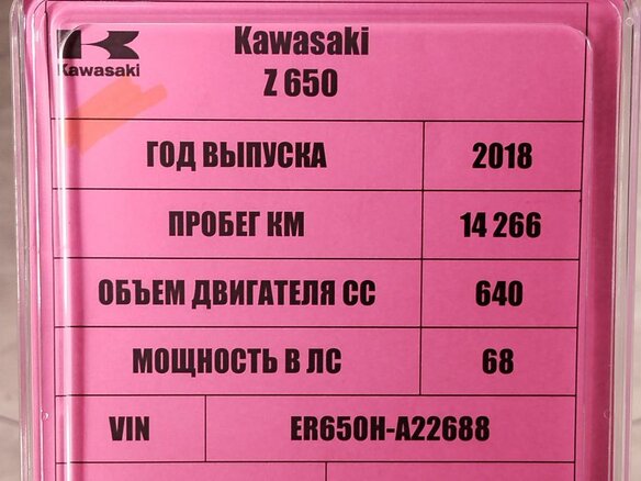 2018 Kawasaki Z 650, чёрный - вид 8