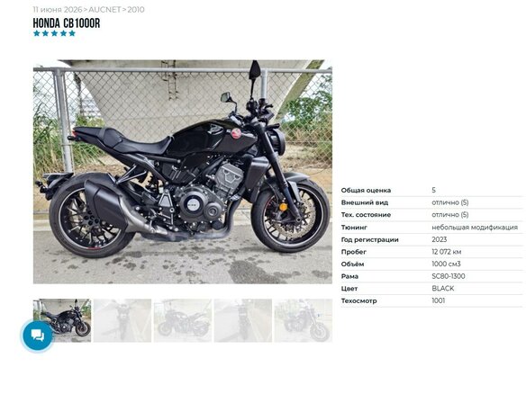 2023 Honda CB 1000R, чёрный, 1199000 рублей - вид 10