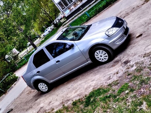 2015 Renault Logan I Рестайлинг, серый, 750000 рублей - вид 4
