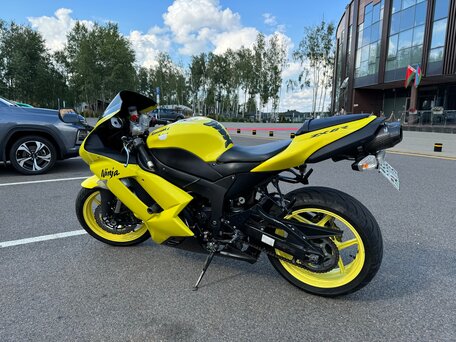 2007 Kawasaki ZX-6 Ninja, жёлтый, 550000 рублей, вид 4