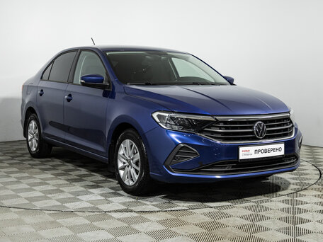 2021 Volkswagen Polo VI, синий, 1490900 рублей, вид 3