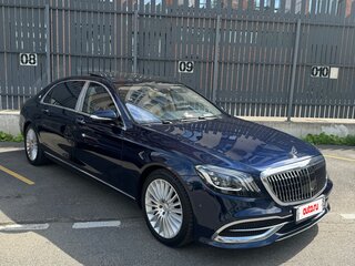 2019 Mercedes-Benz Maybach S-Класс 560 I (X222) Рестайлинг, синий, 6700000 рублей, вид 2