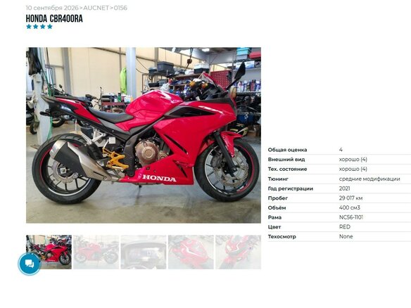 2021 Honda CBR 400R, красный, 649000 рублей - вид 5