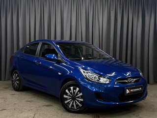 2014 Hyundai Solaris I, синий, 649777 рублей, вид 4