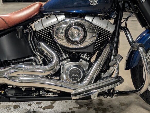 2012 Harley-Davidson Fat Boy, синий, 1280000 рублей - вид 9