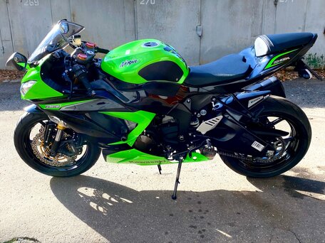 2013 Kawasaki ZX-6 Ninja, зелёный, 850000 рублей, вид 3