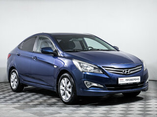 2016 Hyundai Solaris I Рестайлинг, синий, 929000 рублей, вид 3