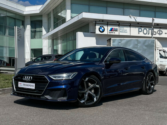 2019 Audi A7 50 TDI II (4K), синий