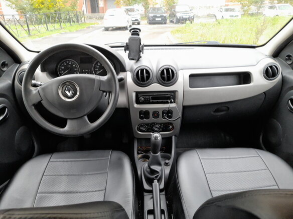 2012 Renault Logan I Рестайлинг, серый, 700000 рублей - вид 8