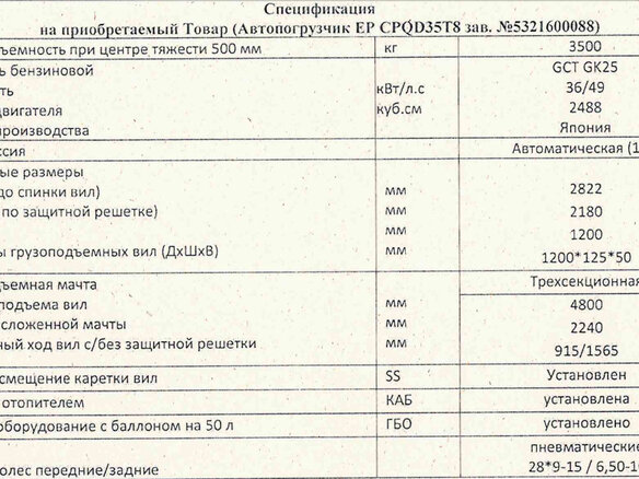 2023 EP Equipment CPQD35, красный, 2350000 рублей