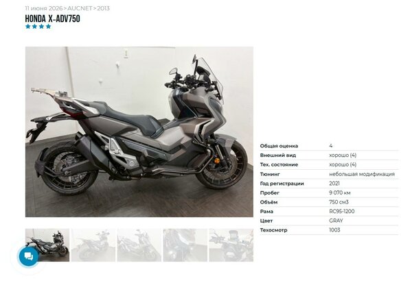 2021 Honda X-ADV, серый, 1099000 рублей - вид 10