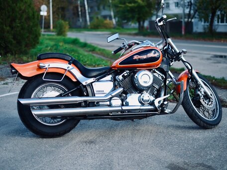 1996 Yamaha XVS400 Drag Star, оранжевый, 410000 рублей, вид 4