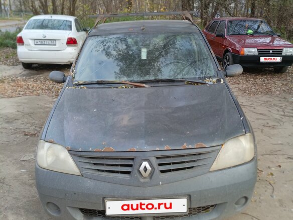 2007 Renault Logan I, серый, 100000 рублей