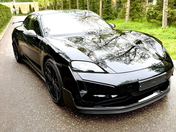 2024 Porsche Taycan Turbo GT Weissach I Рестайлинг, чёрный - вид 3