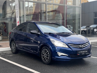 2015 Hyundai Solaris I Рестайлинг, синий, 825000 рублей, вид 4