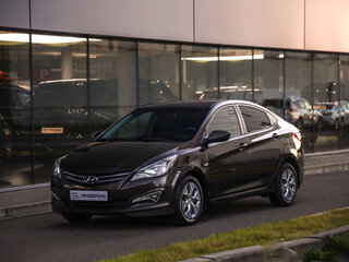 2014 Hyundai Solaris I Рестайлинг, коричневый, 739777 рублей, вид 3