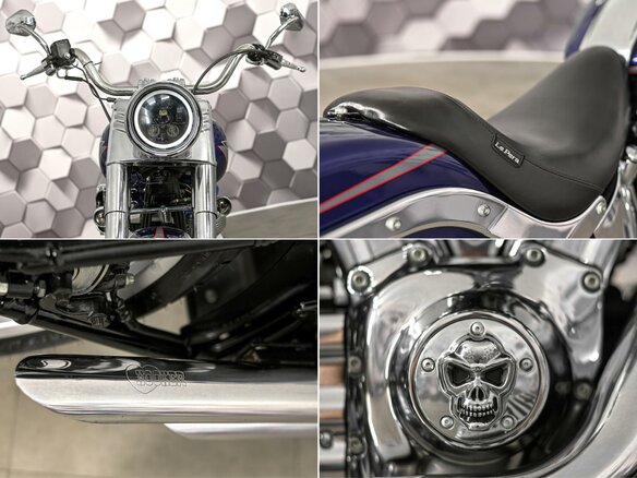 2007 Harley-Davidson Fat Boy, синий, 899000 рублей - вид 9