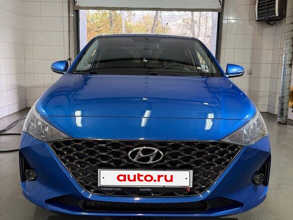 2020 Hyundai Solaris II Рестайлинг, синий - вид 2