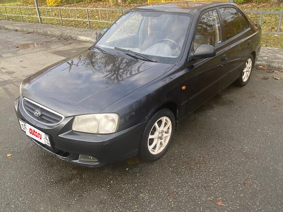 2007 Hyundai Accent ТагАЗ II, чёрный, 330000 рублей