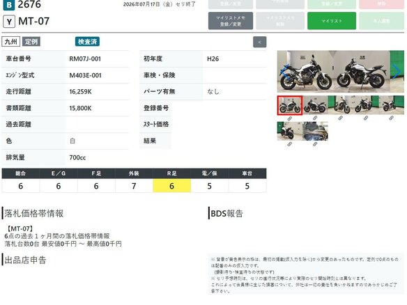 2014 Yamaha MT-07 (FZ-07), белый, 725000 рублей - вид 10