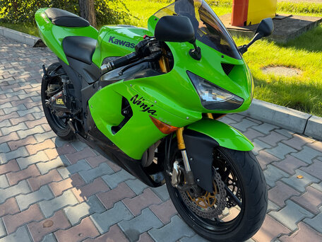 2006 Kawasaki ZX-6R Ninja, зелёный, 430000 рублей, вид 4