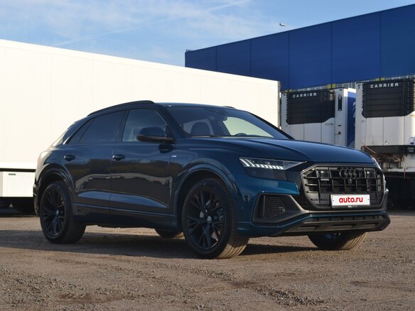 2018 Audi Q8 55 TFSI I (4M), синий, 5400000 рублей - вид 7