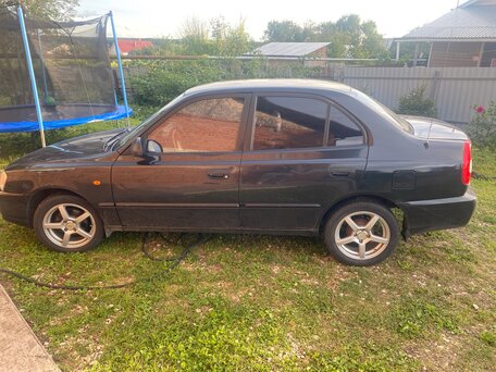 2008 Hyundai Accent ТагАЗ II, чёрный, 375000 рублей, вид 2